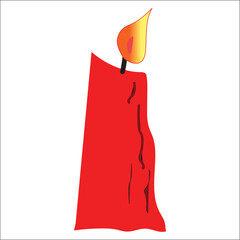 red candle illustration icon vector