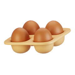 3d rendering farm and agriculture icon concept. 3d render egg tray icon