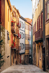 Porto, Portugal - December 28, 2024: A picturesque and charming street in downtown Porto