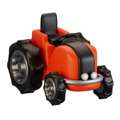 3d rendering farm and agriculture icon concept. 3d render tractor icon
