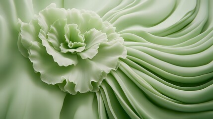 Obraz premium Elegant Pastel Green Fabric with Flower Detail