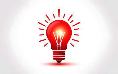 Stylized Red Bulb Icon for Creativity, Innovation, and New Ideas