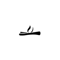 Black and White Minimalist Incense Symbol with a Burning Scent.