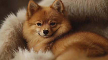 pomeranian dog portrait