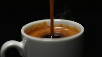 Elegance in a cup closeup of freshly brewed espresso