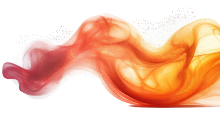 red abstract smoke isolated on white background