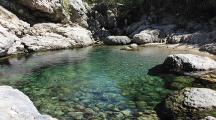 Crystal Clear Pool in Rocky Mountain Gorge