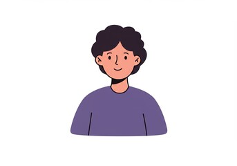 Cartoon Illustration of a Smiling Person - Perfect for Profile Pictures and Avatar Design