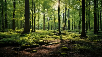 Obraz premium dappled trees shrubs