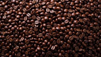 Abundant roasted coffee beans