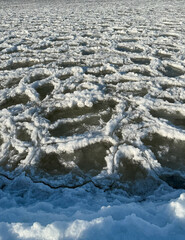 snowy seashore in January, Ukraine, Kyiv