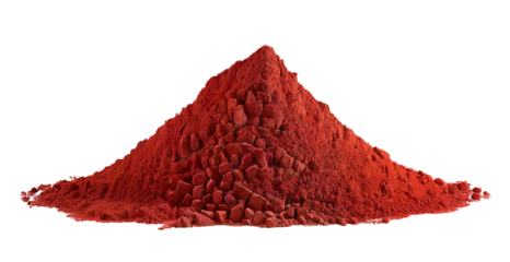 pile of red powder on transparent background