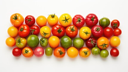 yellow tomatoes white background