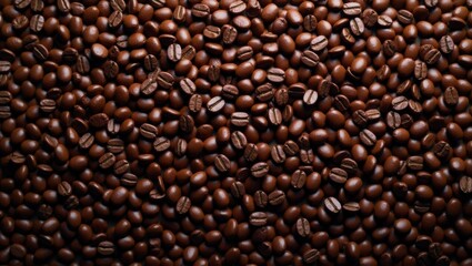 Fototapeta premium Abundant roasted coffee beans closeup