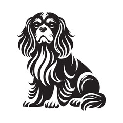 Artistic Maltese silhouette with elegant proportions - Maltese illustration - minimal Maltese vector - dog silhouette
