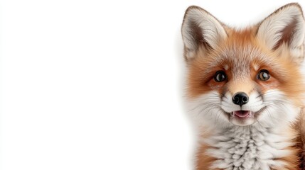 A charming close-up portrait of a cute fox, showcasing its inviting expression and soft fur, evoking feelings of affection and warmth, captivating all animal lovers.