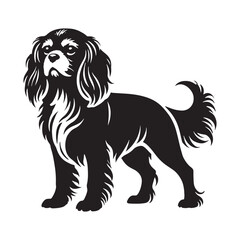 Stunning Maltese silhouette with precise and graceful lines - Maltese illustration - minimal Maltese vector - dog silhouette
