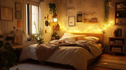 Bedroom, warm and inviting atmosphere