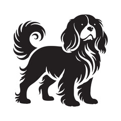 Maltese silhouette with delicate and refined aesthetic - Maltese illustration - minimal Maltese vector - dog silhouette
