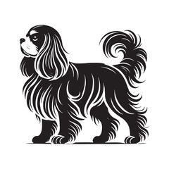 Classic Maltese silhouette showcasing its adorable fluffy look - Maltese illustration - minimal Maltese vector - dog silhouette

