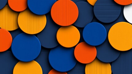 Colorful Circles Pattern in Vibrant Orange, Blue, and White Shades
