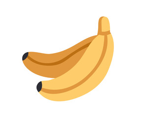 Bananas bunch. Sweet tropical fruit in yellow peel. Exotic healthy vitamin food. Natural ripe banan icon. Colored flat graphic vector illustration isolated on white background