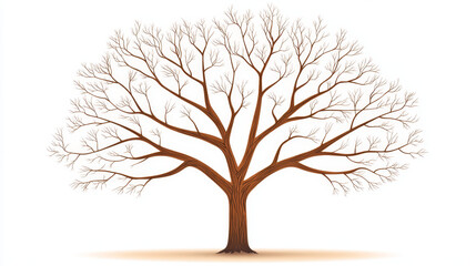 Obraz premium detailed, isolated tree with long, crooked branches and no leaves, evoking haunting atmosphere