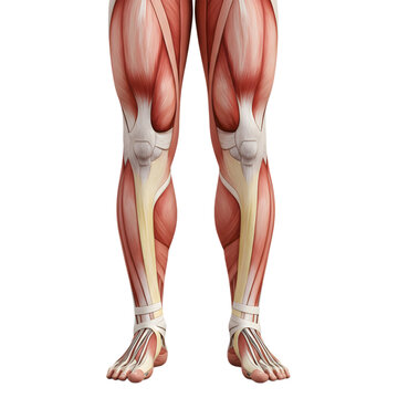Detailed leg musculature anatomy showcasing muscle structure and form