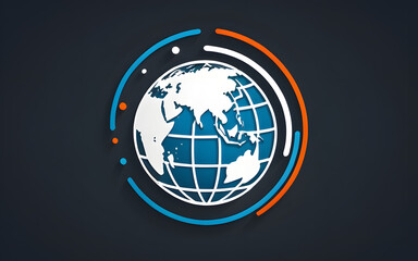 Stylized Globe Icon for Global Travel, Connectivity, and International Access