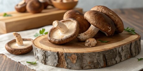 Organic mushrooms in professional kitchen