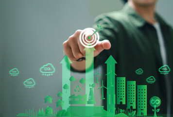 Businesses choose Sustainable Development Goals, global goals for a better future, environmental protection, social progress, and innovative technologies, ESG and CSR.