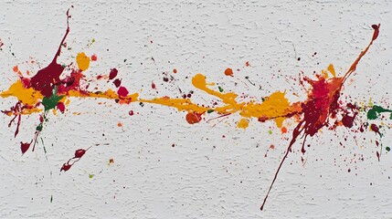 Abstract Colorful Paint Splatter on White Texture Background