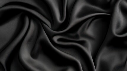 Obraz premium Black background with soft fabric texture, velvety and elegant