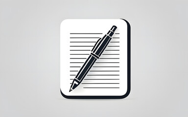 Minimalist Pen and Paper Icon Representing Writing, Organization, and Idea Creation