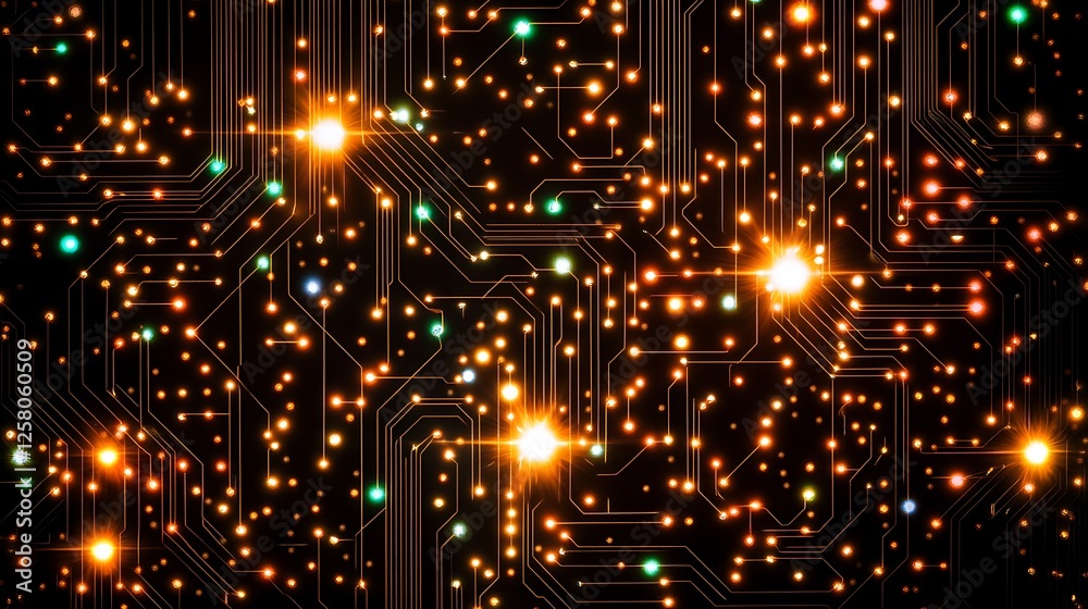 Poster digital network circuit board technology abstract light display background visualization innovation