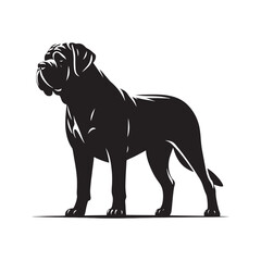 Timeless Mastiff silhouette with simple and refined edges - Mastiff illustration - minimal Mastiff vector - dog silhouette
