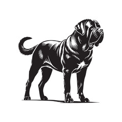 Stylish Mastiff silhouette crafted for high-end artistic use - Mastiff illustration - minimal Mastiff vector - dog silhouette
