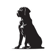 Bold Mastiff silhouette highlighting its confident presence - Mastiff illustration - minimal Mastiff vector - dog silhouette
