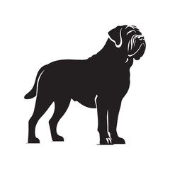 Refined Mastiff silhouette with clean lines and bold details - Mastiff illustration - minimal Mastiff vector - dog silhouette
