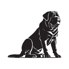 Artistic Mastiff silhouette emphasizing muscular build - Mastiff illustration - minimal Mastiff vector - dog silhouette

