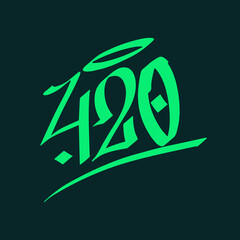  420 vector graffiti font word street art weed vector tagging.