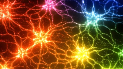 Vibrant Rainbow Neural Network Abstract Background