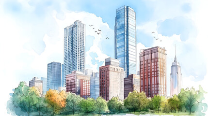 Obraz premium The Skyline of a Modern City