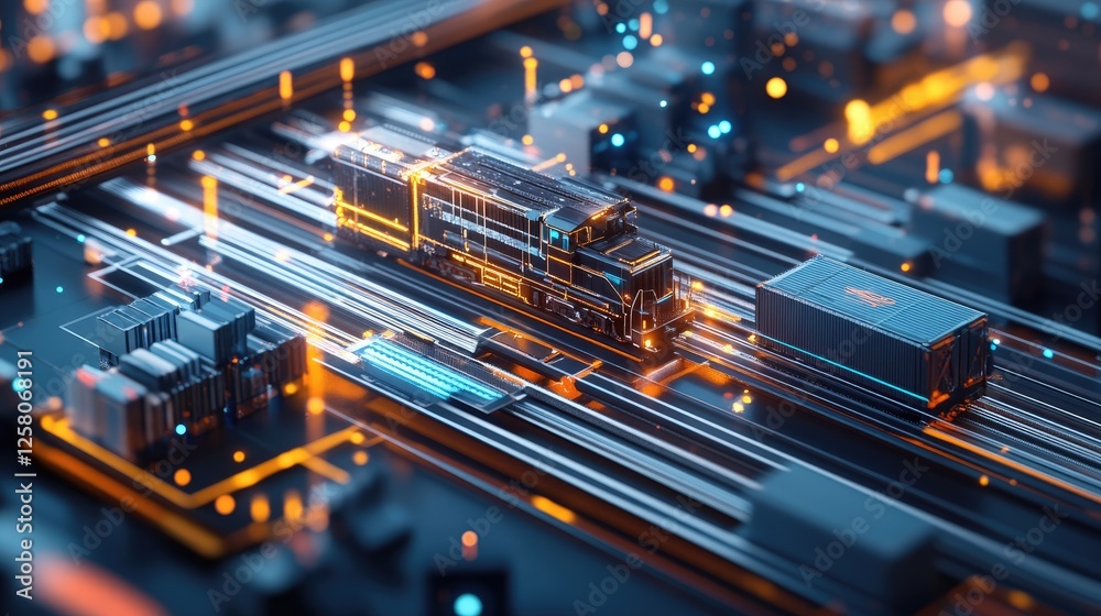 Aufkleber 3D visualization of an efficient supply chain process, highlighting interconnected logistics, resource management, and optimized workflows for streamlined operations.