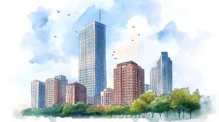 Obraz premium A Harmonious Blend of City and Nature