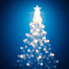 Abstract technological christmas tree shining with light connections on blue background Bokeh light lights background bokeh abstract light bright effect shiny