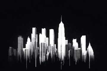 Obraz premium A Digital Skyline in High Contrast