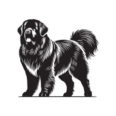 Distinct Newfoundland silhouette perfect for branding and decor - Newfoundland illustration - minimal Newfoundland vector - dog silhouette
