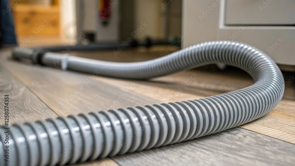 Poster A closeup of a flexible electrical conduit coiling into position illustrating the transition from rigid to flexible solutions for modern appliance installation.