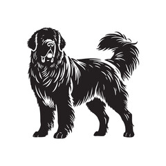 Striking Newfoundland silhouette designed for modern applications - Newfoundland illustration - minimal Newfoundland vector - dog silhouette
